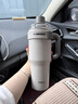 cica车载保温杯tkk超大容量男士陶瓷内胆冰霸杯保冷运动水杯壶子 沙丘咖 1200ml【送冰格+茶仓】 实拍图