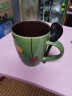 悠瓷（youcci） 陶瓷杯子家用牛奶杯创意鼓型手绘咖啡杯 办公室水杯带盖带勺马克杯日式复古 鼓型杯草绿+棕瓷盖 实拍图