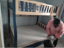 耀拓【免费安装】实木儿童床上下床高低床成人上下铺男女孩双层子母床 松木蓝直梯款 上铺宽140下铺宽160 实拍图