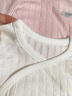 Aengbay昂贝 婴儿连体衣薄款新生儿衣服夏天宝宝长袖哈衣纯棉满月夏季服 白色（平角薄款） 66cm 实拍图