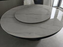 琛舍高端实木岩板餐桌椅组合现代简约意式大理石圆桌带转盘家用饭桌 中花白【加厚大理石】 1.5米 一桌六椅【带转盘】 实拍图