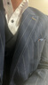 罗蒙西服套装男双排扣休闲复古男士西装外套修身结婚新郎礼服男装 实拍图