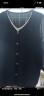 真维斯（JEANSWEST）针织衫女夏季薄款冰丝V领七分袖舒适设计感百搭上衣女黑色均码 晒单实拍图