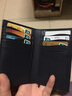 WILLIAMPOLO英皇保罗迷你小卡包男超薄牛皮竖款钱包驾驶证行情人节礼物送男友 蓝色十字纹 实拍图