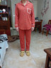 芬腾 睡衣女纯棉学生季简约纯色长袖长裤翻领全棉开衫家居服套装 桔色 L 实拍图