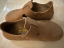 Devo的沃软木勃肯鞋男女同款时尚全包油腊皮单鞋复古情侣休闲鞋 66008 杏色疯马牛皮 34 （建议拍小一码） 实拍图