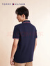 TOMMY HILFIGER25春夏新款男透气珠地网眼通勤修身短袖T恤/镶边翻领POLO衫 【合身款】午夜深蓝CHS 2XL 实拍图