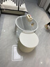 洋意悦奶油风岩板茶几客厅家用小户型简约现代小茶几轻奢网红圆形茶几桌 【50白岩+70长虹玻璃】白架白柜 实拍图