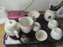 瓷牌茗茶具 汝窑茶具套装茶壶盖碗茶杯整套家用开片功夫茶具办公茶盘小套组 御煌茶壶6杯10件套+茶道胡桃茶盘 实拍图