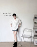 ELLE白色设计感V领衬衫女2025秋装新款宽松通勤职业装轻奢气质上衣 白色 M 实拍图