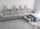 创繁现代可拆洗布艺沙发简约客厅小户型免洗科技布沙发组合家具 五人位+左右互换贵妃+茶几电视柜 乳胶+海绵座包/麻布 实拍图