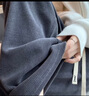 浪莎欧棉绒阔腿裤女春秋高腰窄版显瘦直筒休闲裤宽松垂感拖地裤子加绒 米白加绒-常规 M 建议96-110斤 实拍图
