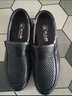 老人头男鞋夏季新款商务休闲皮鞋男镂空真皮透气皮凉鞋套脚爸爸鞋特大码 黑色 46 实拍图