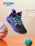 特步（XTEP）儿童童鞋男女童缓震耐磨实战篮球鞋 黑/紫外光 40码 晒单实拍图
