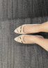 红蜻蜓女鞋新款黑色尖头职业通勤女士高跟鞋优雅气质舒适真皮粗跟单鞋女 米白色WFB31478 38 晒单实拍图