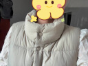 坦博尔羽绒服女轻薄羽绒马甲时尚立领背心短款外套TD238006 奶茶棕 M (165) 实拍图