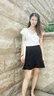 欧贝汐春夏春秋冬装新款打底短裙荷叶边a字裙子鱼尾半身裙 黑色 M 实拍图
