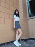 回力运动鞋女鞋2026夏季新款学生休闲鞋子女轻便网面软底减震跑步鞋 0612-1白灰【皮面款】 37 实拍图