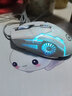 银雕 有线专业机械手感鼠标英雄联盟男女生发光可爱吃鸡家用办公适用于华为苹果惠普华硕笔记本台式电脑 磨砂白 按键有声【配有鼠标垫】 实拍图