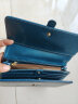 班亚奴（banyanu）长款钱包女新款复古油蜡牛皮简约大容量女士钱夹多功能手拿包 孔雀蓝-防盗刷 实拍图