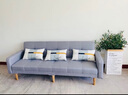 卓芝 布艺沙发床客厅卧室组合家具北欧现代小户型出租房公寓折叠沙发 2号深蓝色(棉麻布) 4人位(2米长*宽0.95米)配3抱枕 实拍图