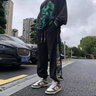航姆裤子男夏季中国风小熊款休闲裤男宽松大码运动裤子男束脚裤青少 黑色-常规JDM8023 4XL-180-220斤左右 实拍图