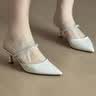 CHARLES&KEITH亮钻一字带尖头高跟穆勒拖鞋生日礼物送女友CK1-60920353 Cream奶白色 40 实拍图