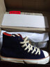 马登灯芯绒高帮板鞋男士潮流百搭休闲鞋绒布拼色帆布鞋学生街头滑板鞋 深蓝色  马登工装 43 实拍图