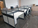 世纪柏源职员办公桌电脑桌工位屏风隔断办公桌椅组合简约现代办公室卡座  干字型四人位B款（含活动柜） 不含椅 实拍图