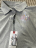 啄木鸟品牌女装棉长袖t恤女春季2025新款气质减龄polo衫刺绣百搭 灰色【精选棉料-亲肤柔顺】 XL 建议115-130斤 实拍图