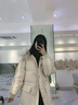 宏资琦羽绒棉服女中长款2024冬季新款连帽棉衣女韩版宽松加厚棉袄膝外套 米白色 S 实拍图