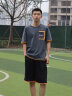 顶峰保罗（Dingfengbaoluo）男士夏季套装短袖t恤短裤纯棉薄款休闲运动男装KPR03铁灰XL 实拍图