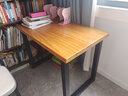 柏事达全实木电脑桌台式家用书桌卧室学习写字办公游戏钢木桌子 可定制 黄棕色【5CM实木加厚款】 长100宽60高75cm【真实木 不贴皮】 实拍图