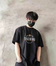 挽力奇篮球短袖t恤纯棉落肩男美式投篮训练服透气宽松百搭舒适篮球上衣 黑色【TRAINIGN-蓝】 L(125-140斤) 实拍图