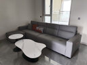 适尔美奶油风真皮沙发客厅简约现代猫抓科技布艺沙发直排小户型2025新款 浅灰色【意大利奈迪芬牛皮】 3.2米--四人位+脚踏【乳胶版】 实拍图