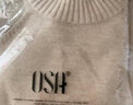 欧莎（OSA）慵懒风外穿半高领加厚新年套头麻花毛衣女冬季2025年新款 浅卡其色A 2XL 实拍图