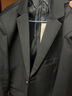 花花公子西服男休闲西装男士西服套装外套伴郎新郎商务休闲正装衣服三件套 二扣黑色西服+西裤+衬衫 4XL 实拍图