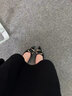 达芙妮单鞋女职业工作法式金属方扣女鞋粗跟尖头浅口百搭单鞋女 黑色 37 实拍图