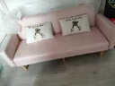 欧柏盛布艺沙发床简约新款科技布猫爪皮双三四人可折叠客厅小户型出租房 粉红色(科技布) 三人位 1.7m *宽0.95米）+抱枕 实拍图