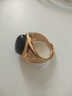 正朝黄 饰品镀沙金戒指男开口老板镀金指环大号时尚人工祖母绿宝石戒指送老人礼物 6号深黑圆宝石 实拍图