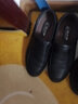 老人头男鞋春秋季商务休闲皮鞋男厚底防滑套脚中年爸爸鞋真皮加绒特大码 黑色加绒款 41 实拍图