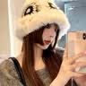 妙奕嘉醒狮兔毛帽子女秋冬季针织帽毛线帽保暖渔夫帽毛绒冷帽滑雪冬帽 醒狮毛绒帽 实拍图