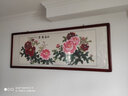 暮春舍（MUCHUNSHE）手绘国画牡丹画新中式字画客厅装饰画中堂挂画花开富贵花鸟牡丹图 《花开富贵福满堂》A大气款 63*125CM【红褐实木镜框】 实拍图