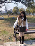 玛娇媚（Majiaomei）连衣裙新款2025年春季套装女装jk制服学院风卫衣马甲短款百褶裙子 马甲+卫衣+百褶裙 M 实拍图