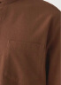 无印良品（MUJI）男式 法兰绒立领衬衫 长袖休闲百搭衬衣男士外套纯棉全棉ACA75C1A 砖红色 XL （180/104A） 实拍图