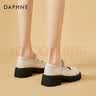 DAPHNE达芙妮玛丽珍鞋女春秋款乐福皮鞋新款学生珍珠一字带洛丽塔厚底单鞋 米色  跟高4cm 37 (235mm) 实拍图