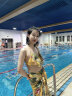 DK游泳衣女2022新款性感比基尼三件套大小胸聚拢保守遮肚显瘦泳装 黄色 L 晒单实拍图