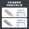 联想（Lenovo）异能者64GB Type-C USB3.2 U盘 F500 银色 读速150MB/s 手机电脑 双接口 U盘办公商务优盘 实拍图