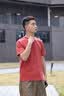 AK ARMY纯棉重磅短袖t恤男夏季款男士休闲百搭圆领复古体恤纯色打底衫 砖红色 M 实拍图