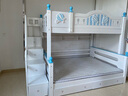 雅乐嘉 儿童上下床樱桃木实木分体床彩漆双层床高低床成人上下铺床 蓝色梯柜分体上铺140下铺160 实拍图